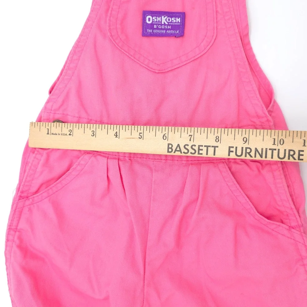 OshKosh Bgosh Girls Pink Cotton Overalls Vintage 90s Size 4T